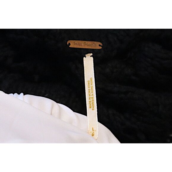 Free People Black Cable Knit Turtleneck L Sweater Dress Boho Cozy - Picture 2 of 9